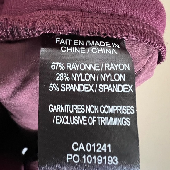 Simons/Icone Burgundy Wide Leg Dress Pants Size XS - Picture 7 of 8